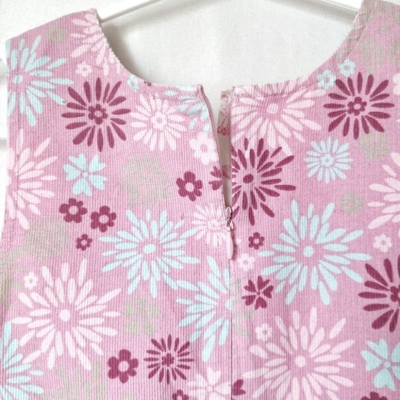 L.L.Bean Floral Corduroy Jumper Dress 5/6 - Picture 5 of 6
